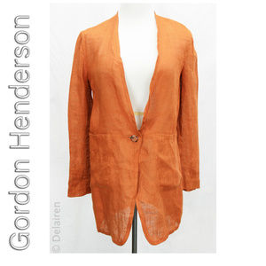 Vintage Gordon Henderson Orange Linen Woven Blazer